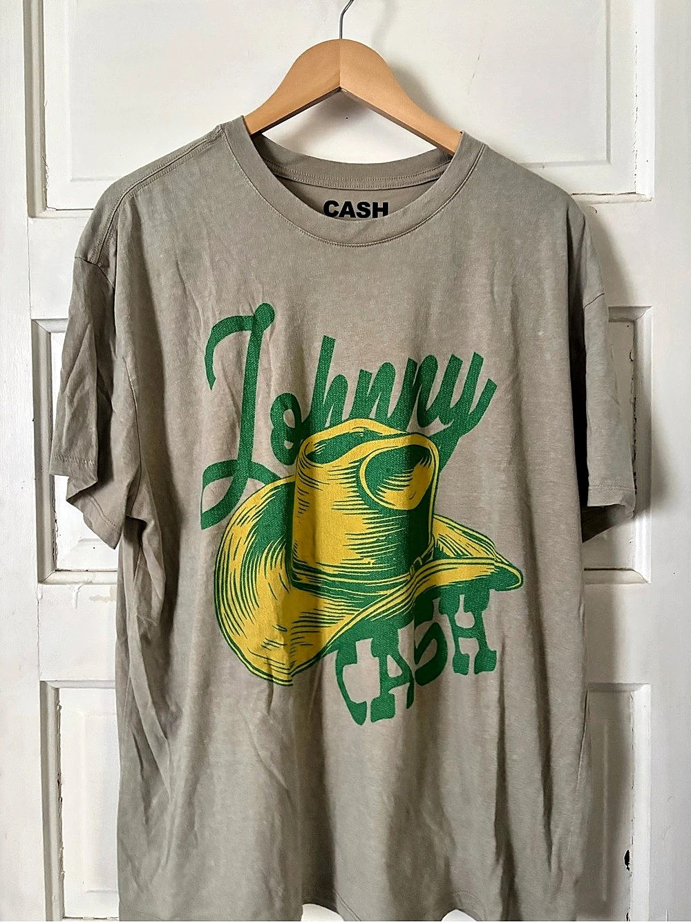 JOHNNY CASH Graphic Western Tee in Gray, Size Large